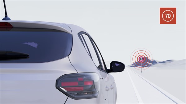 Reconnaissance des panneaux de signalisation avec alerte de survitesse - Dacia Sandero