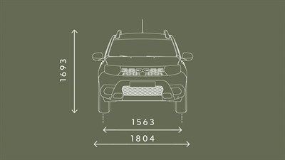 Nouveau Duster dimensions face avant